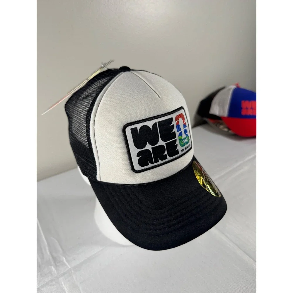 FIFA World Cup 2026 We Are 26 Trucker Hat Cap Black White Canada Mexico USA NWT